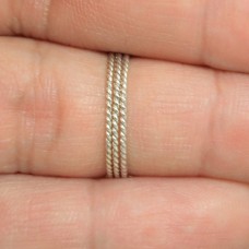 Silver twisted wire dainty ring